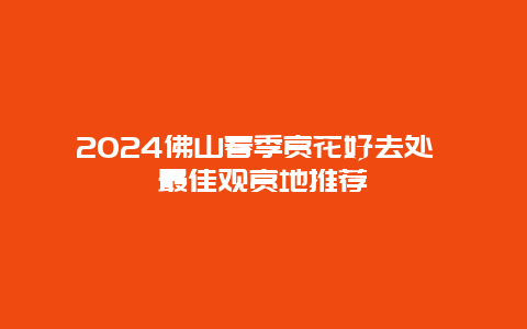 2024佛山春季赏花好去处 最佳观赏地推荐