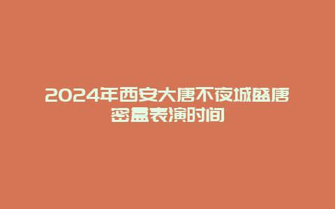 2024年西安大唐不夜城盛唐密盒表演时间