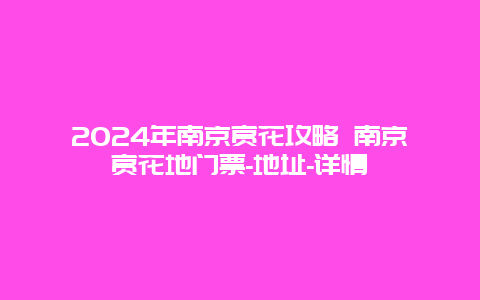 2024年南京赏花攻略 南京赏花地门票-地址-详情