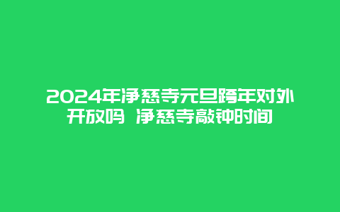 2024年净慈寺元旦跨年对外开放吗 净慈寺敲钟时间