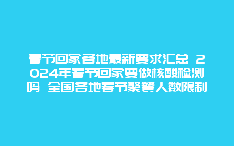 春节回家各地最新要求汇总 2024年春节回家要做核酸检测吗 全国各地春节聚餐人数限制