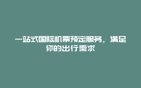 一站式国际机票预定服务，满足你的出行需求