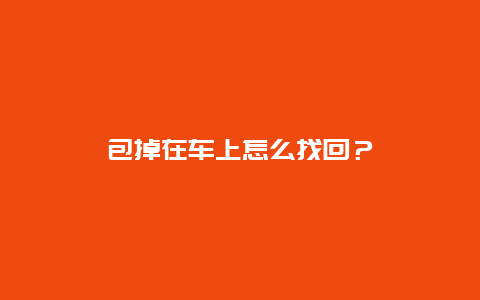 包掉在车上怎么找回？