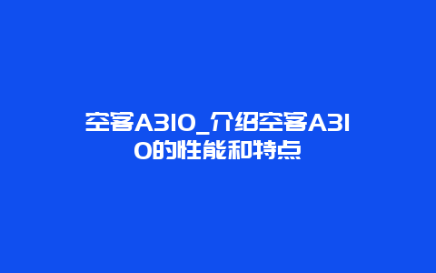 空客A310_介绍空客A310的性能和特点