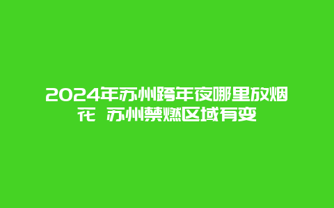 2024年苏州跨年夜哪里放烟花 苏州禁燃区域有变