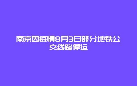 南京因疫情8月3日部分地铁公交线路停运