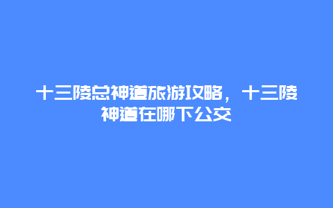 十三陵总神道旅游攻略，十三陵神道在哪下公交