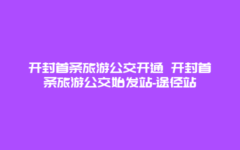 开封首条旅游公交开通 开封首条旅游公交始发站-途径站