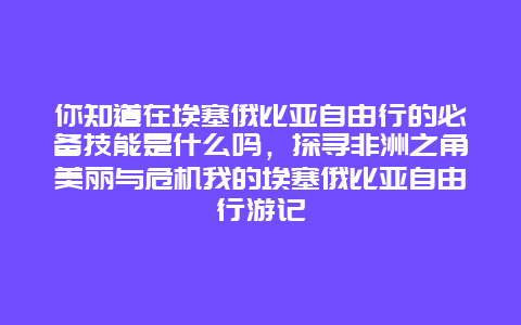 你知道在埃塞俄比亚自由行的必备技能是什么吗，探寻非洲之角美丽与危机我的埃塞俄比亚自由行游记