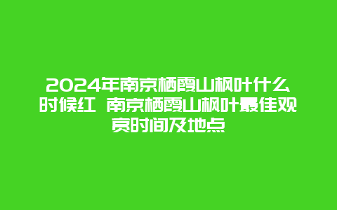 2024年南京栖霞山枫叶什么时候红 南京栖霞山枫叶最佳观赏时间及地点