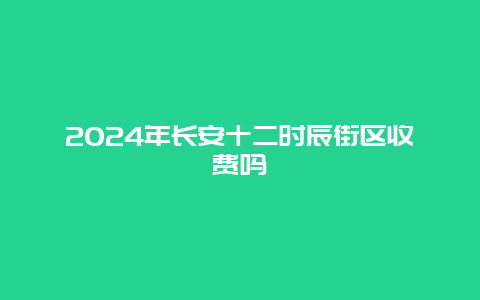 2024年长安十二时辰街区收费吗