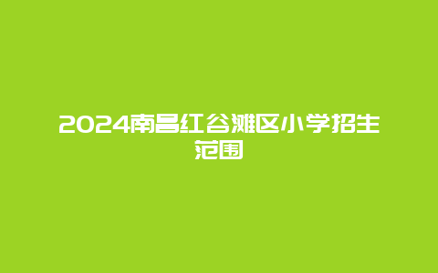 2024南昌红谷滩区小学招生范围