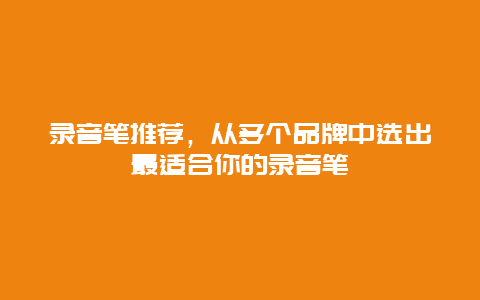 录音笔推荐，从多个品牌中选出最适合你的录音笔