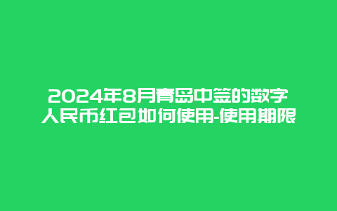 2024年8月青岛中签的数字人民币红包如何使用-使用期限