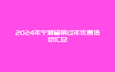 2024年宁波留甬过年优惠活动汇总