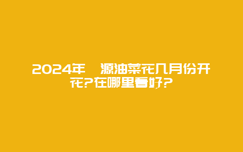 2024年婺源油菜花几月份开花?在哪里看好?