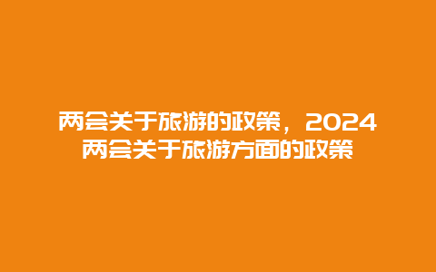 两会关于旅游的政策，2024两会关于旅游方面的政策