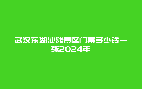 武汉东湖沙滩景区门票多少钱一张2024年