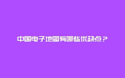 中国电子地图有哪些优缺点？