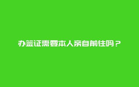 办签证需要本人亲自前往吗？