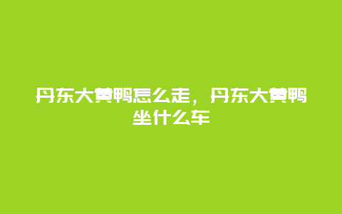 丹东大黄鸭怎么走，丹东大黄鸭坐什么车