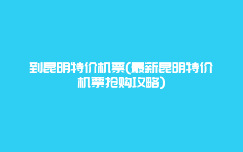 到昆明特价机票(最新昆明特价机票抢购攻略)