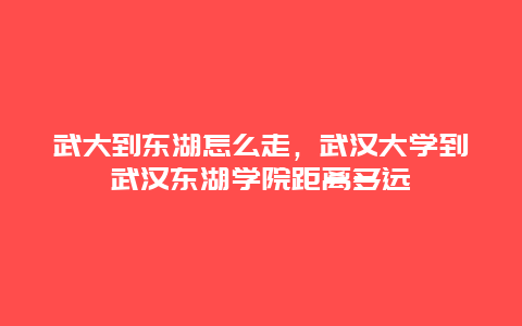 武大到东湖怎么走，武汉大学到武汉东湖学院距离多远