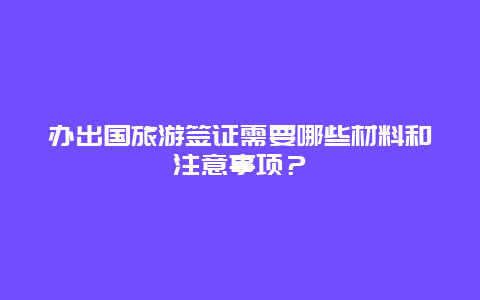 办出国旅游签证需要哪些材料和注意事项？