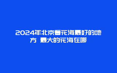 2024年北京看花海最好的地方 最大的花海在哪