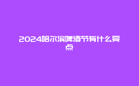 2024哈尔滨啤酒节有什么亮点