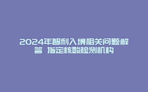 2024年智利入境相关问题解答 指定核酸检测机构