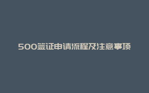 500签证申请流程及注意事项