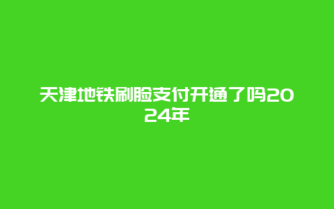 天津地铁刷脸支付开通了吗2024年