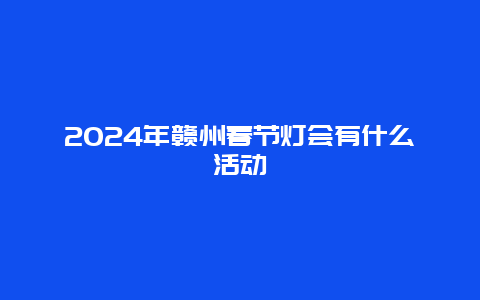 2024年赣州春节灯会有什么活动