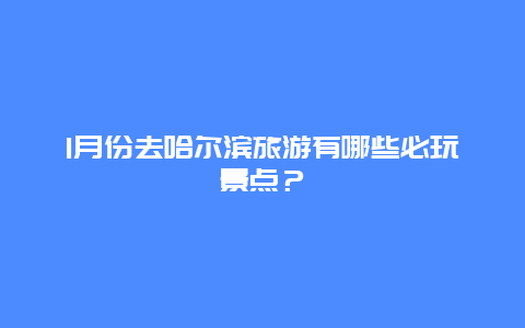 1月份去哈尔滨旅游有哪些必玩景点？