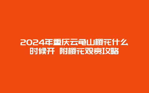 2024年重庆云龟山樱花什么时候开 附樱花观赏攻略