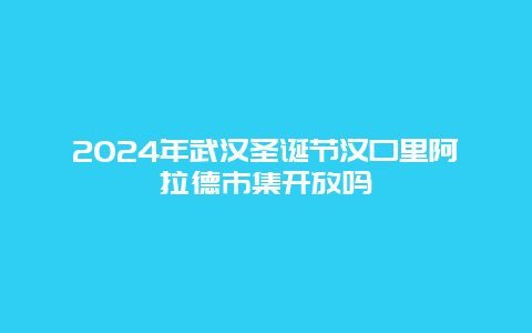 2024年武汉圣诞节汉口里阿拉德市集开放吗