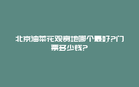 北京油菜花观赏地哪个最好?门票多少钱?