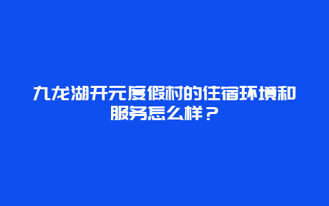 九龙湖开元度假村的住宿环境和服务怎么样？