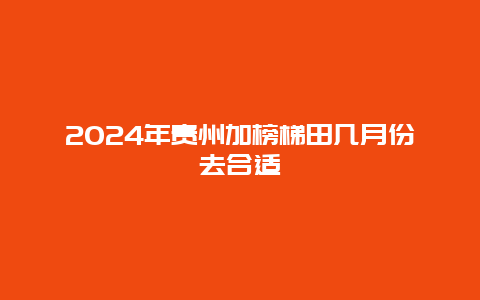 2024年贵州加榜梯田几月份去合适