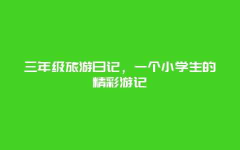 三年级旅游日记，一个小学生的精彩游记