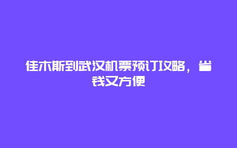 佳木斯到武汉机票预订攻略，省钱又方便