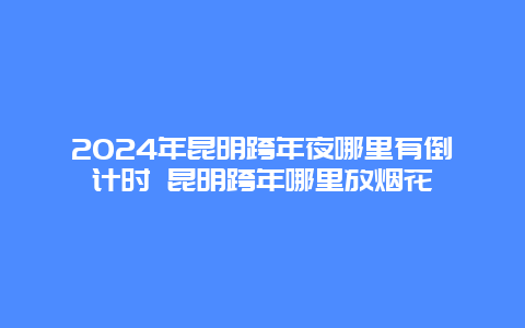 2024年昆明跨年夜哪里有倒计时 昆明跨年哪里放烟花