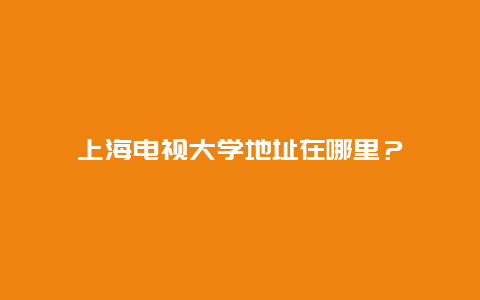 上海电视大学地址在哪里？