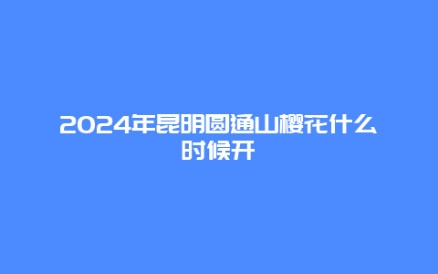 2024年昆明圆通山樱花什么时候开