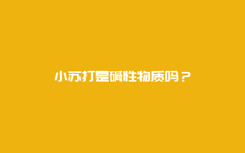 小苏打是碱性物质吗？