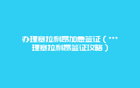 办理塞拉利昂加急签证（***理塞拉利昂签证攻略）