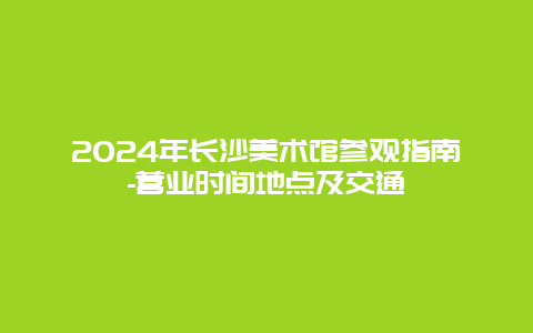 2024年长沙美术馆参观指南-营业时间地点及交通