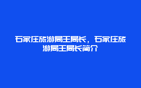 石家庄旅游局王局长，石家庄旅游局王局长简介