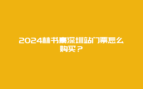 2024林书豪深圳站门票怎么购买？